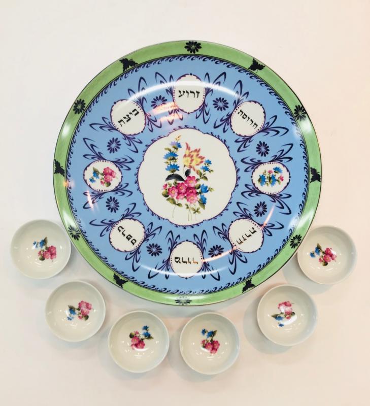 Spring Flowers Seder Plate and Cups